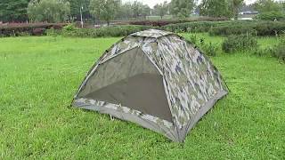 3 Person Single Layer Camouflage Dome Camping TentMonodome TentIgloo Tent [upl. by Ydnic]