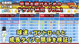 【ペナント検証】11 ドラフト時の球速・コントロールによって早熟の出現割合は変わるのか？ 徹底検証！【パワプロ2022】 [upl. by Barbi]