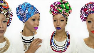 Head Wrap Tutorial  5 Different Ankara Styles [upl. by Arahsit]