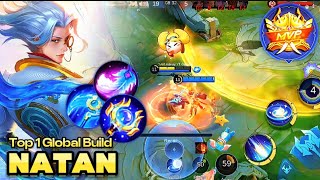 Solo Rank Natan Mobile Legends Gameplay  Top 1 Global Build  Best Build amp Emblem [upl. by Arraek578]