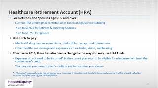 Introduction to your Healthcare Retirement Account HRA and Wageworks  NCRO Insurance Committee [upl. by Ima889]