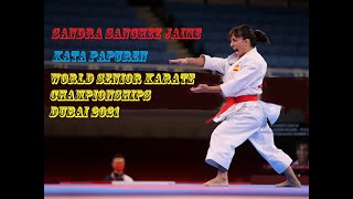 Sandra Sanchez Jaime  Kata Papuren  World Senior Championships Dubai 2021 [upl. by Genet]