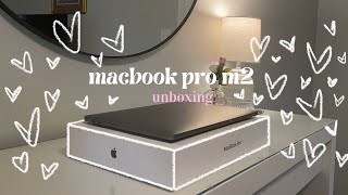 ♡ macbook pro m2 ♡ 13inch unboxing space gray  2023 [upl. by Chard]