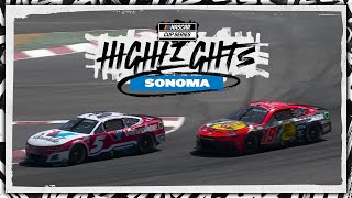 Kyle Larson makes way of Truex and Buescher to triumph at Sonoma  NASCAR [upl. by Phillida]