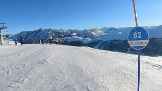 Skiing on Bellavista Slope Carosello 3000 Livigno italy blu and very nice [upl. by Enellij]