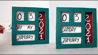 Easy DIY calendar from cardboard  How to make a 2021 desk calendar  Maison Zizou [upl. by Johnston890]