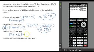 Binomial Probabilities with calculator [upl. by Walker]