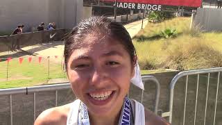 Angelina Lopez of Canoga Park 1st Place Girls Division 3 Varsity Green at Mt SAC Invitational [upl. by Babara]