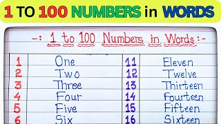 How to Write 1 to 100 Numbers in Words  with pronunciation  For Kids [upl. by Fisch]