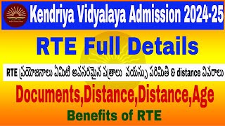 Kendriya Vidyalaya Admission 202425  KVS RTE process Age Eligibility Document Distance KV [upl. by Camey]