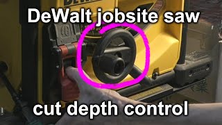 DeWalt jobsite Table Saw Depth of Cut Control [upl. by Norina]