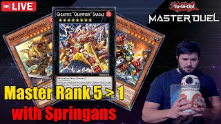 Can I reach Master Rank 1 with Springans  Yugioh Master Duel Stream [upl. by Mattah]