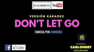 Dont let go  Farruko Karaoke [upl. by Darren975]