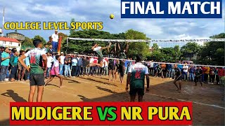 Volleyball final match  mudigere vs nr pura  volleyball interesting match kannadaallinonemedia [upl. by Naud623]