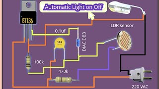 security light with sensor  automatic light on off circuit  outdoor security lights [upl. by Giffie]