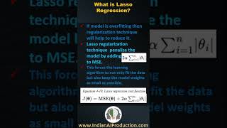 96 What is Lasso Regression Regularization Methods  Data Science  ML Interview Question [upl. by Audras663]