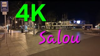 Spain Walking Salou Night Autumn 4K [upl. by Nueormahc]