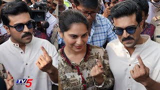 Ram Charan amp Upasana Cast Their Vote at Jubilee Hills  Lok Sabha Elections 2024  TV5 News [upl. by Jelle500]