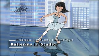 Procreate Timelapse Drawing  Ballerina in Studio  Anime Style  SBBAart [upl. by Eissim979]