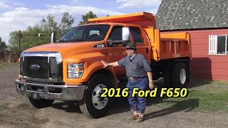 First Drive 2016 Ford F650 crew cab dump bed [upl. by Peatroy]