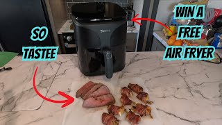 TRI TIP AND BACON WRAPPED PRAWNS  TASTEE AIR FRYER  FULLTIME RV LIVING  HOMESTEAD  WIN AIR FRYER [upl. by Epilef]