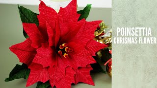 Poinsettia Christmas flower DIY [upl. by Etnad274]