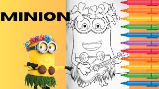 Coloring minion from Despicable Me 4 Coloring Page using pencils [upl. by Raine]