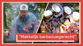 Gepofte aardappelen met gegrilde diamanthaas 4  Campingkoken met Ramon [upl. by Buskus]