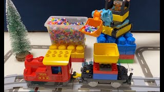 Lego Duplo  Koparka 🚧 pociąg 🚂 wywrotka 🚛 [upl. by Ikkin517]