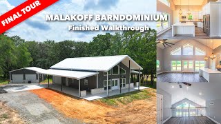 Completed Barndominium Tour  1300 sqft  2 BR  25 Bath  Malakoff  Texas Best Construction [upl. by Dreher]