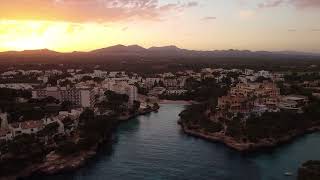 Cala DOr Mallorca aerial view at sunset [upl. by Rigdon]