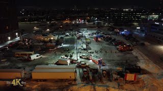 Canada Aerial view of new freedom base camp with hazmat team at RCGT Park 262022 [upl. by Beasley]