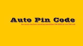 Auto pin code vin to pin [upl. by Leola]