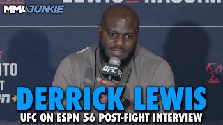 Derrick Lewis Explains Taking Off Shorts Throwing Cup at Reporter After KO Win  UFC St Louis [upl. by Fagen918]