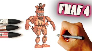 NIGHTMARE FREDDY ✎ FNAF ✎ HOW TO DRAW [upl. by Enyaz]