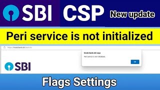 Peri service is not initialized।। Solution  flags settings Sbi Csp New Update 2024 [upl. by Elizabeth]