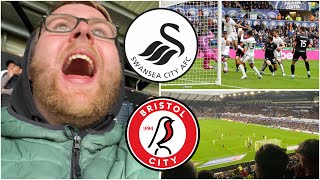 Swansea City 11 Bristol City  AWAY END LIMBS IN A QUALITY ATMOSPHERE  Match Vlog 130 [upl. by Lawtun]