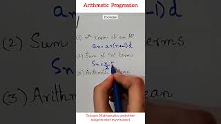 Arithmetic Progression formulas class 11 Sequence and series class11 arithmeticprogression maths [upl. by Hurst149]