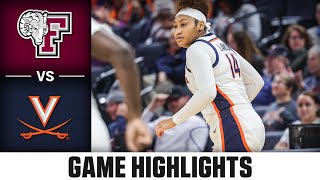 Fordham vs Virginia Game Highlights  202324 ACC Women’s Basketball [upl. by Aigroeg]