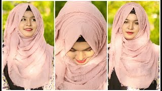 My Signature Crinkle Hijab Style with Full coverage MUNA [upl. by Locin]