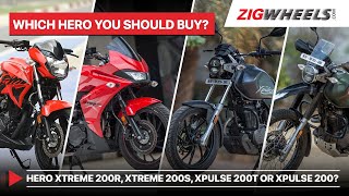 Hero Xtreme 200S XPulse 200 XPulse 200T or Xtreme 200R  The best 200 for you  ZigWheelscom [upl. by Llennahs729]