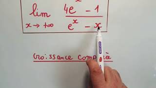 Limite dune fonction exponentielle avec les croissances comparées  Terminale [upl. by Heindrick]