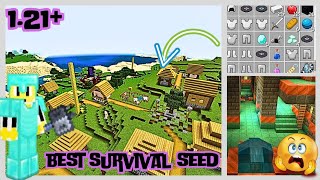 Best seed for Minecraft 121 bedrock seed minecraft seed trail chember spawn in village [upl. by Hachmin645]