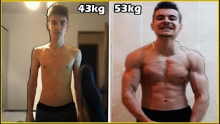 10 Months Natural Transformation from Skinny to Muscular 23 years old [upl. by Anirda]