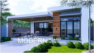 House design idea  Modern house 9m x 12m 108sqm  3Bedrooms [upl. by Norvun]