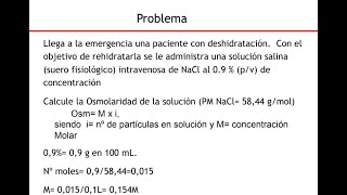 Molaridad y Osmolaridad  Ejercicios [upl. by Ettenil]