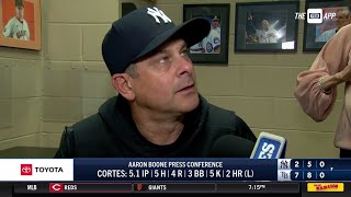 Aaron Boone on Nestor Cortes outing fastball command [upl. by Crain36]