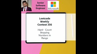 Leetcode Weekly contest 356  Hard  Count Stepping Numbers in Range [upl. by Ankney]