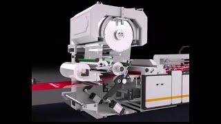 How HZKDX film laminator works packaging lamination laminating Italian hot knife plastificatrice 3D [upl. by Obara]