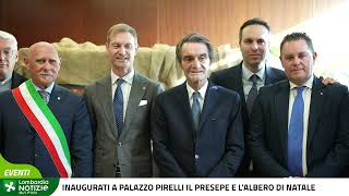 Inaugurati a palazzo Pirelli il presepe e lalbero di Natale [upl. by Htaek36]